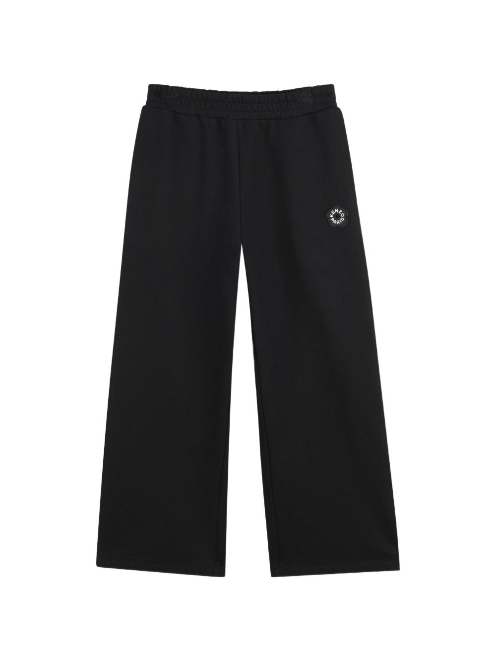 Unbrushed fleece pantaloni (100% cotton), vestibilità morbida, fantasia bands sul side con boke flower, branded rubber label on davanti. K62006 09B KENZO KIDS 