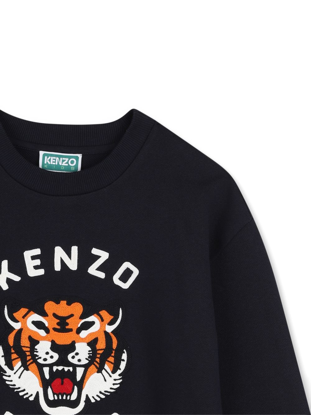 Sweatshirt in unbrushed fleece (100% cotton), branded ricamo on davanti. K62029 845 KENZO KIDS 
