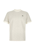 T-shirt con motivo geometrico grigio chiaro