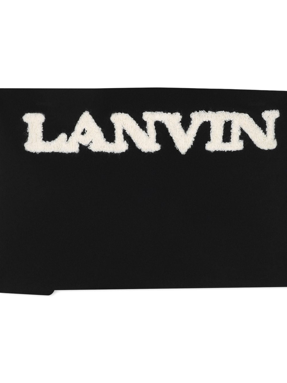 Viscose from sustainably managed forests crewneck sweatshirt, ball button chiusura on spalla, faux leather label on retro con lanvin embossed branding, bouclette ricamo lanvin on davanti. Ricamo from adult collection. N30402 09B LANVIN KIDS 