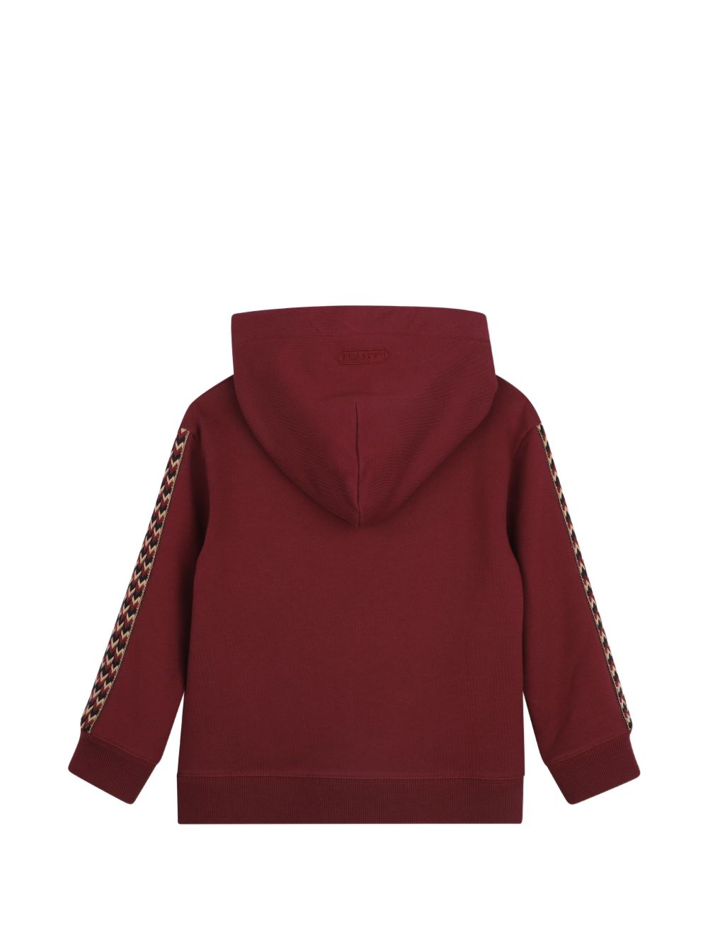 Cotton from organic farming cotone garzato con cappuccio sweatshirt, cappuccio lined in jersey. Curb braiding applied to side of maniche e inside cappuccio. Tone-on-tone lanvin brand ricamo sul retro of cappuccio like a label e in a contrasto color s N30423 955 LANVIN KIDS 