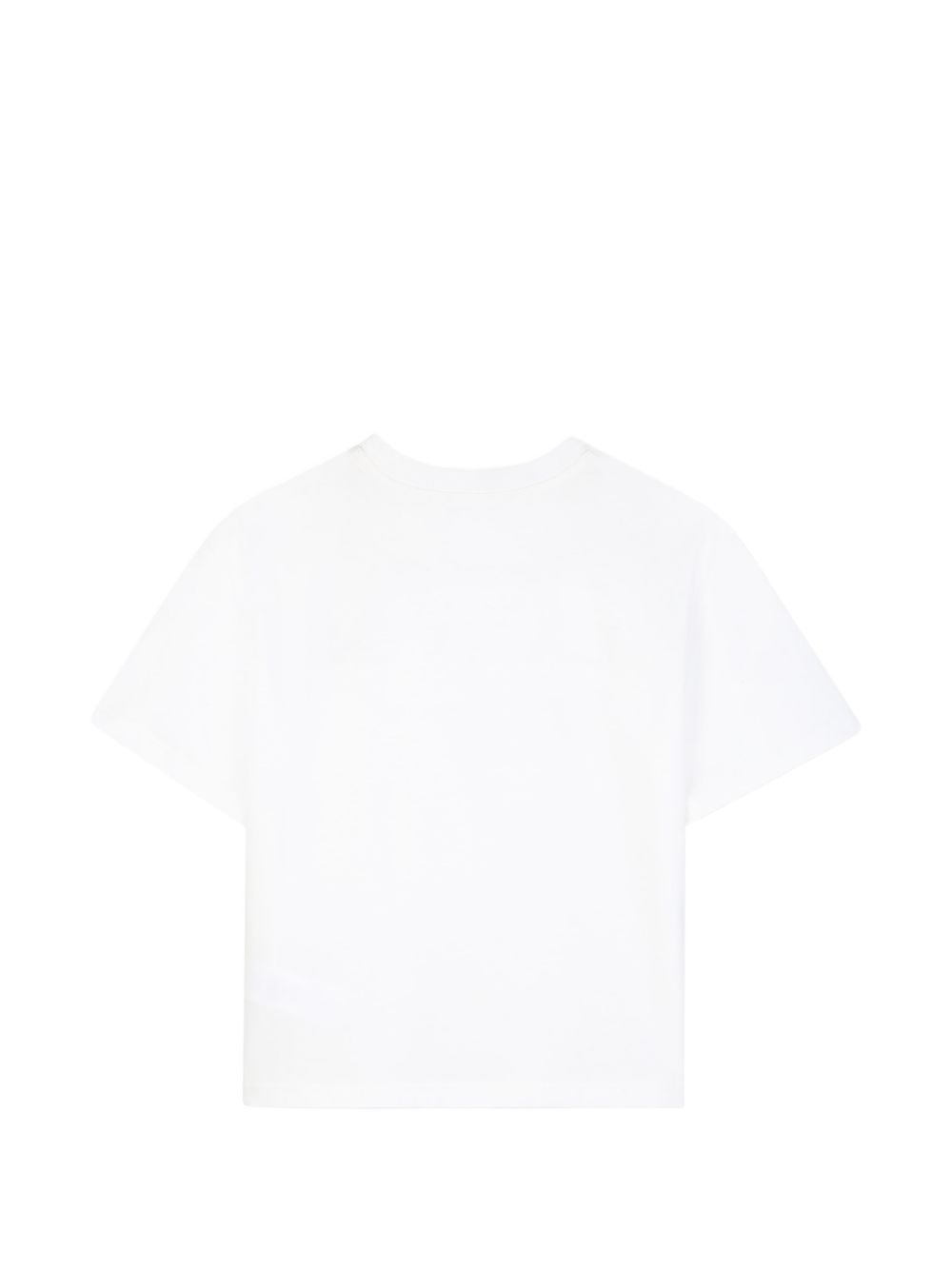 Cotton from organic farming jersey t-shirt, tone-on-tone ribbed scollo, lanvin brand ricamo sul davanti. N30426 117 LANVIN KIDS 