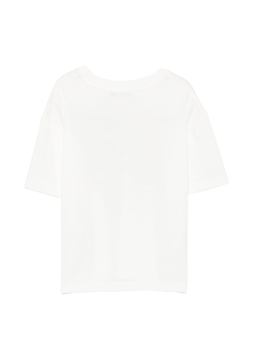 Cotton from organic farming jersey t-shirt con tone-on-tone ribbed scollo. Illustrazione fantasia inspired by curb basket, con lanvin logo sul davanti. N30427 117 LANVIN KIDS 
