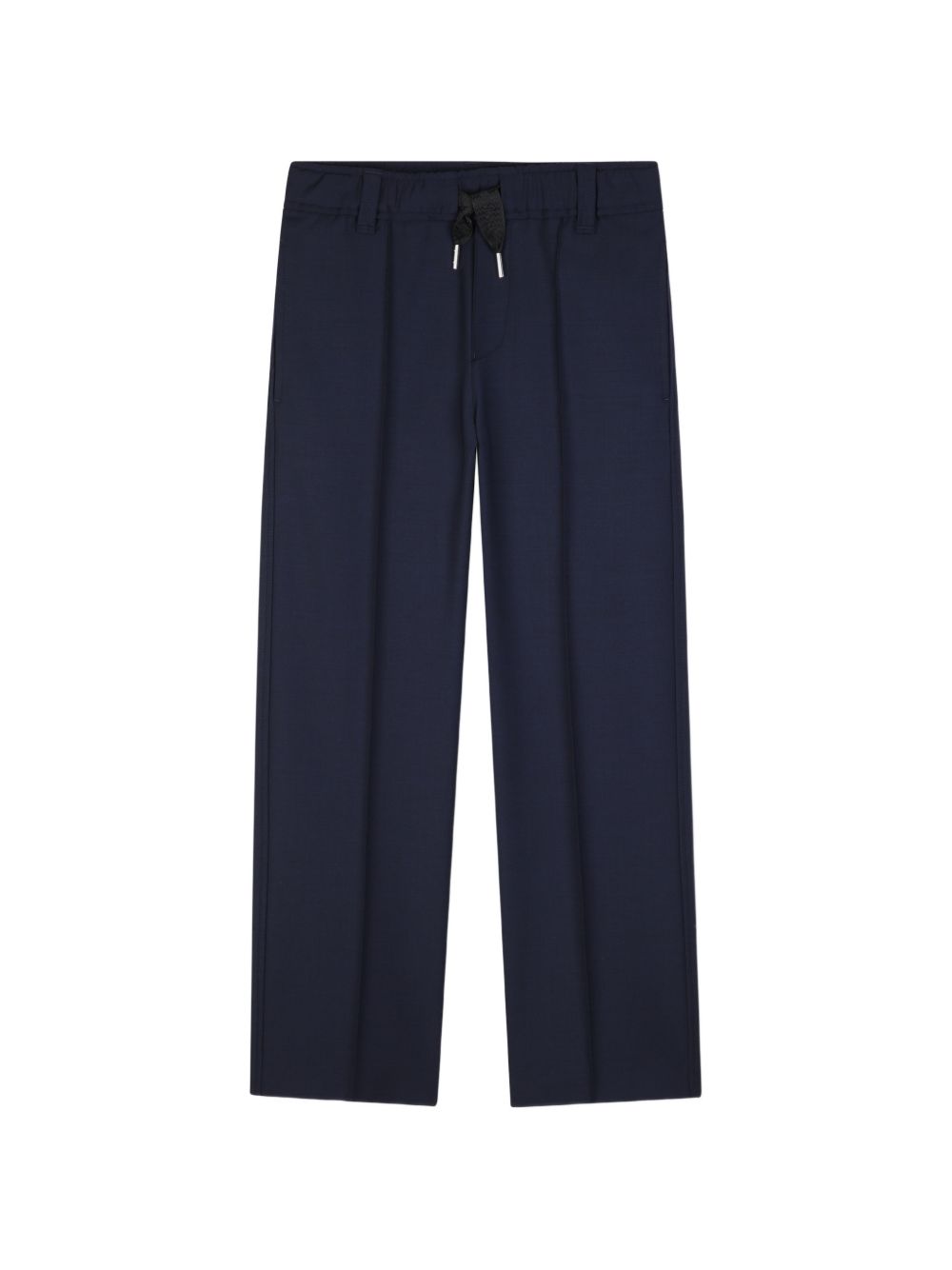 Dry wool neo suit ceremony pantaloni, vita elastica con cintura loops, vita elastica con branded coulisse embellished con branded silver metal ends, pintuck pleat on legs, side entry tasche on davanti, on retro, asymmetric tasche on retro: piped tasc N30441 868 LANVIN KIDS 