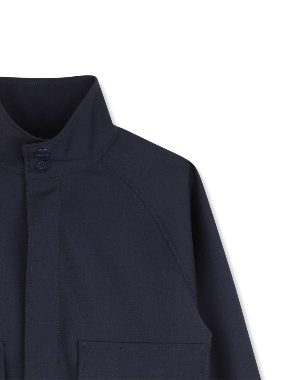 Dry wool ceremony jacket neo suit con twill fodera, stand-up collar, raglan maniche, polsini tightened by bordi in costina a contrasto, flap patch tasche on davanti, branded enamelled chiusura con bottoni automatici on jacket e tasche, faux leather l N30445 868 LANVIN KIDS 