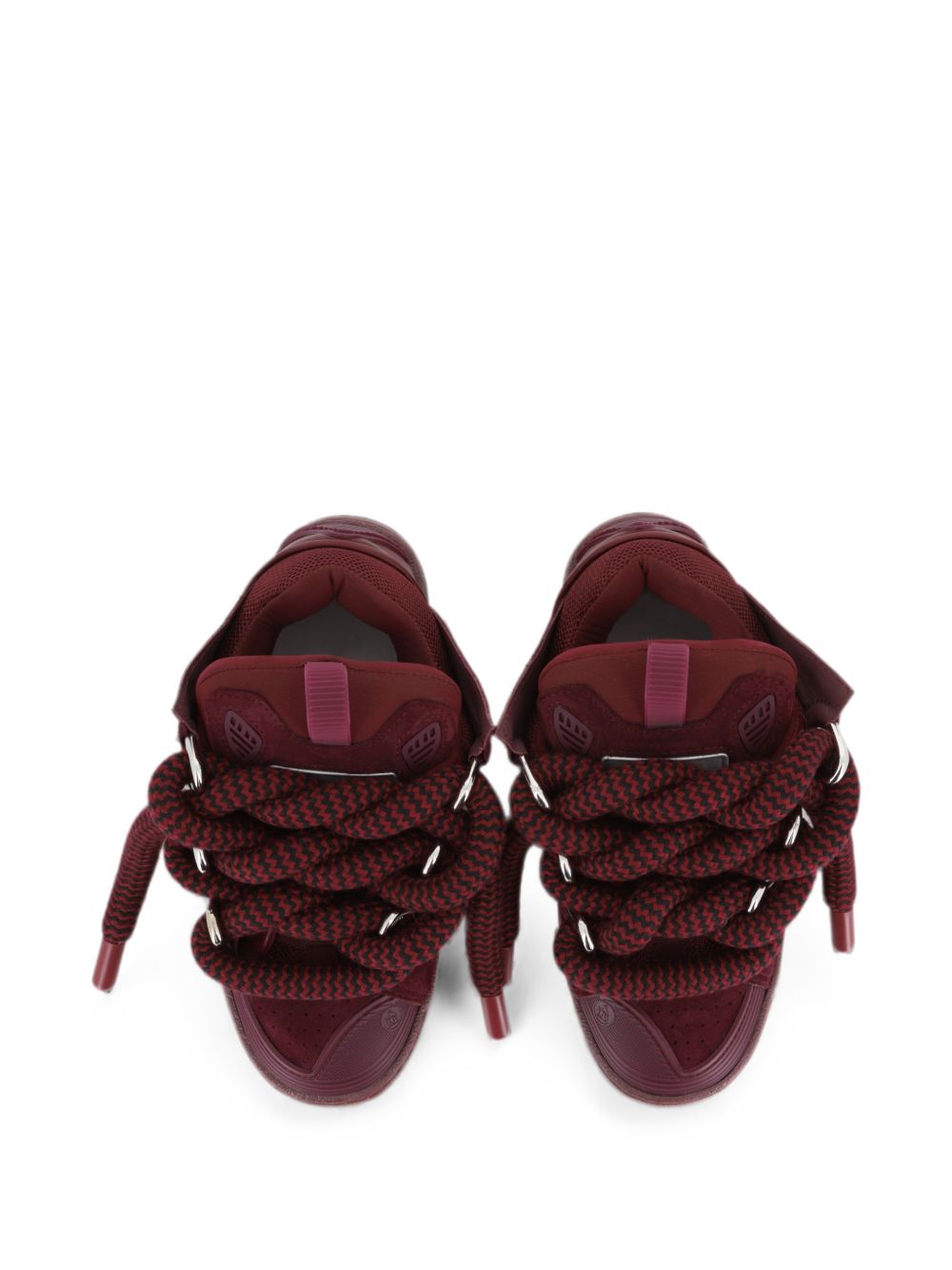 Low-top sneakers in goatskin leather, padded tongue con lanvin label, textile fodera, cowhide leather insole, rubber sole con logo. Sold con two pairs of laces: round snake laces con chevron pattern e metal tips, e flat curb laces con chevron pattern N30455 955 LANVIN KIDS 