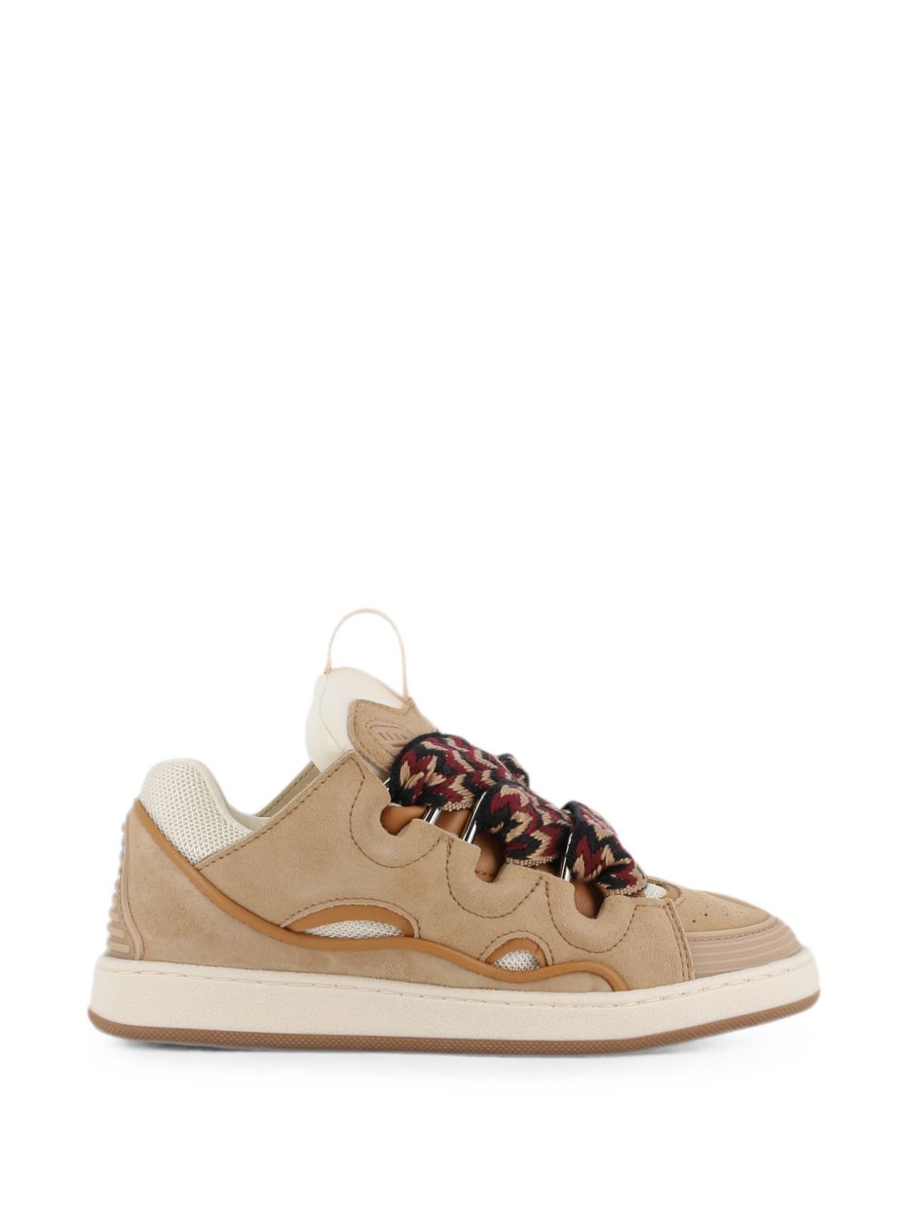 Low-top trainers in goat leather sul sides e sheep leather sul davanti, padded tongue con lanvin label, textile fodera, cow leather insole, rubber sole con logo, pair of flat laces con chevron pattern e stitched finish. Sold in a branded shoe box con N30458 P51 LANVIN KIDS 