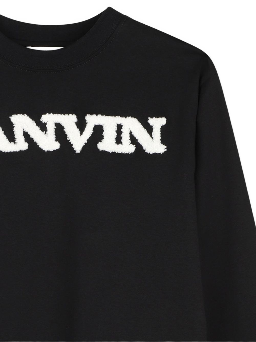 Cotton from organic farming jersey t-shirt con lanvin brand bouclette ricamo sul davanti. Ricamo from adult collection. N30481 09B LANVIN KIDS 