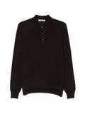 Polo in lana vergine marrone