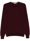 Maglia girocollo in lana vergine bordeaux