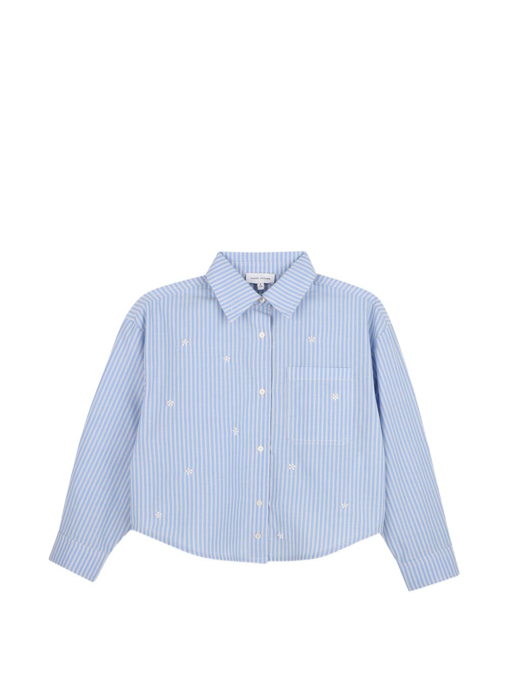 Fine-a righe shirt con davanti button chiusura featuring small marc jacobs buttons. Patch tasca sul chest, pearl ricamo in daisy shapes sul davanti, e woven marc jacobs label sul retro. W61017 794 MARC JACOBS KIDS 