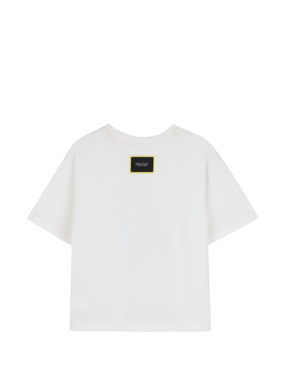 Organic cotton jersey t-shirt con a marc jacobs popcorn illustrazione sul davanti e a woven marc jacobs label sul retro. W61031 126 MARC JACOBS KIDS 
