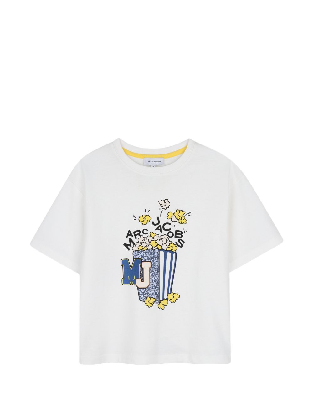 Organic cotton jersey t-shirt con a marc jacobs popcorn illustrazione sul davanti e a woven marc jacobs label sul retro. W61031 126 MARC JACOBS KIDS 