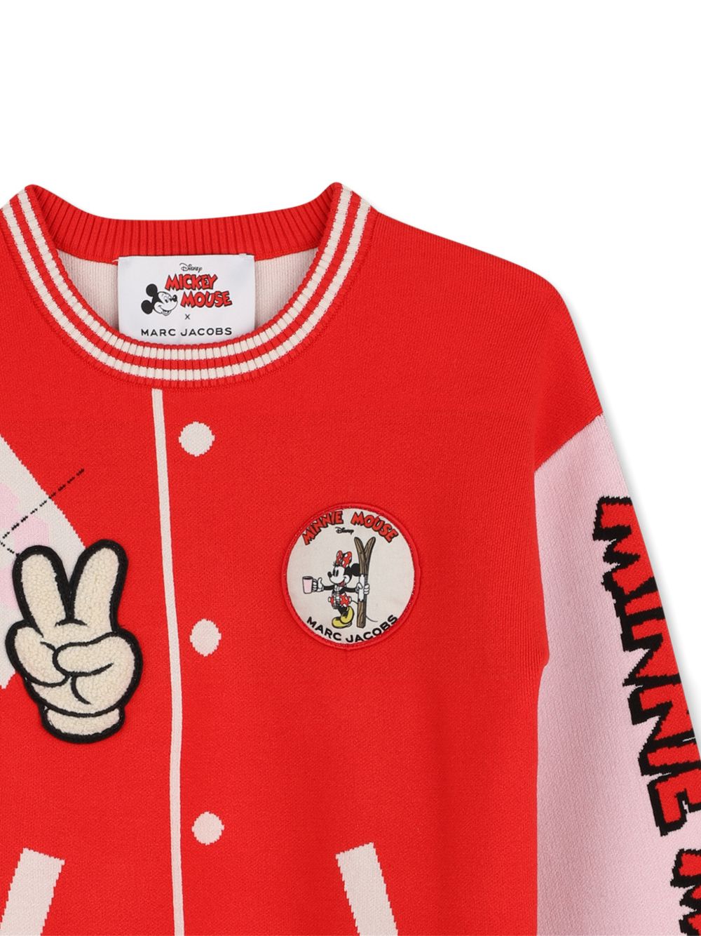 In collaboration con disney: felpa con davanti jacquard featuring mickey mouse x marc jacobs branding e woven label al retro. W61110 975 MARC JACOBS KIDS 