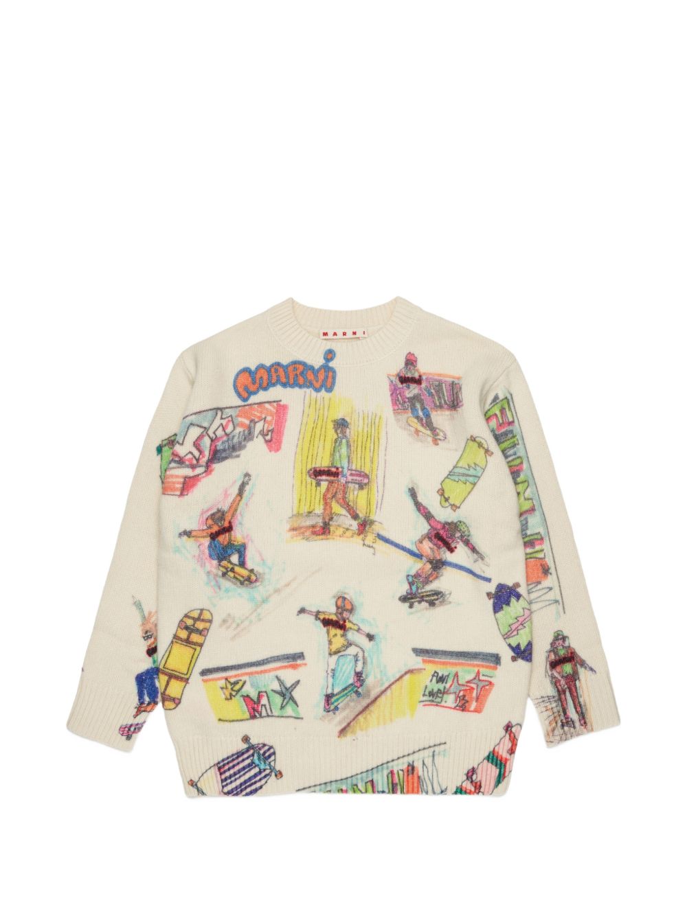 Maglia in Lana Pearl White M01872M00XR 0M116 MARNI KIDS 