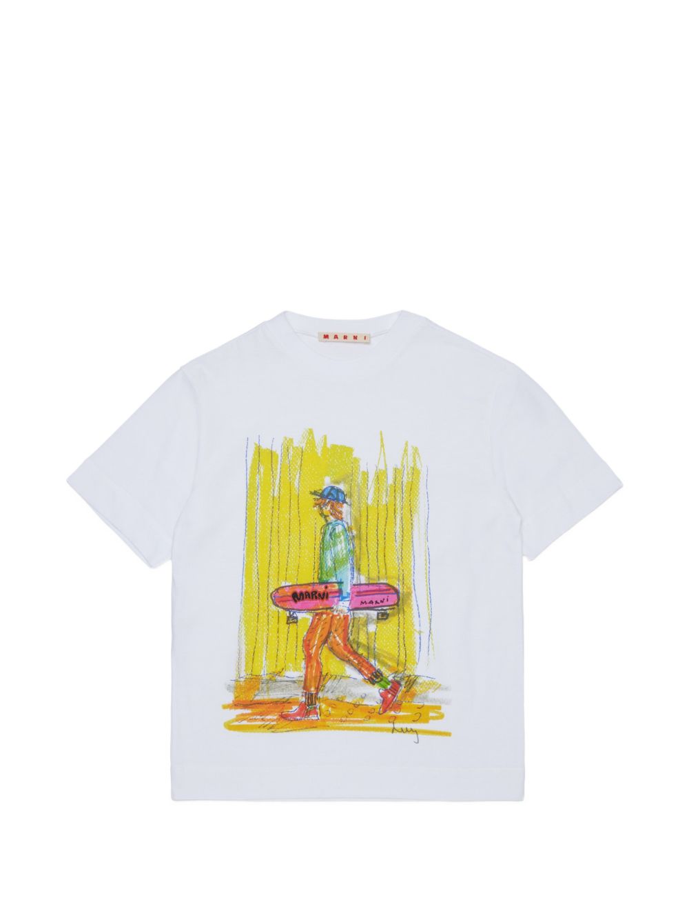 T-shirt Bianco M01947M00L9 0M100 MARNI KIDS 