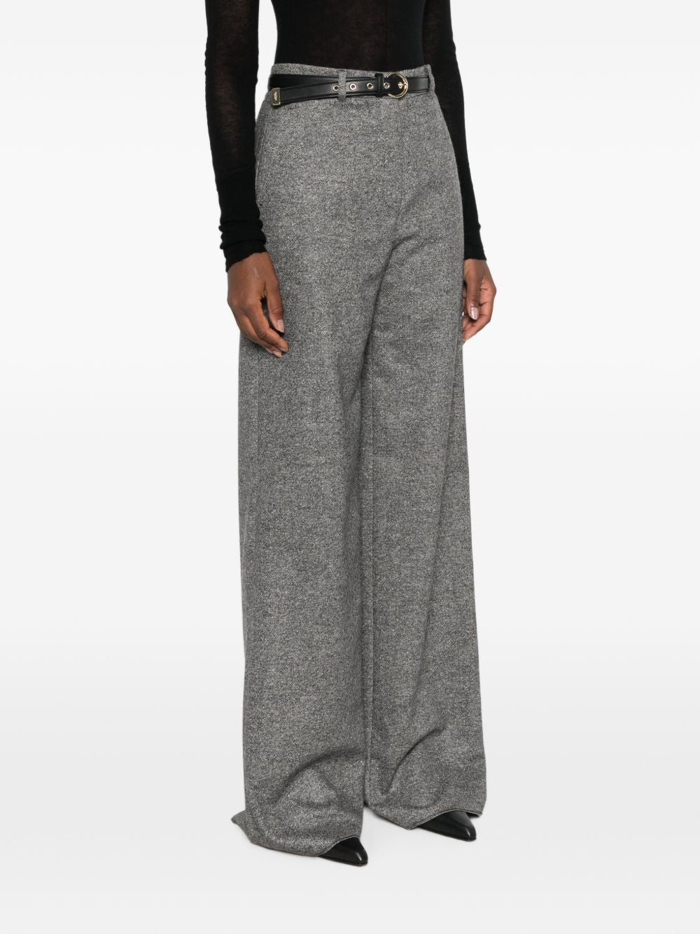 Pantalone lungo in lana vergine Bianco nero 2626136042600 001 MAX MARA STUDIO 