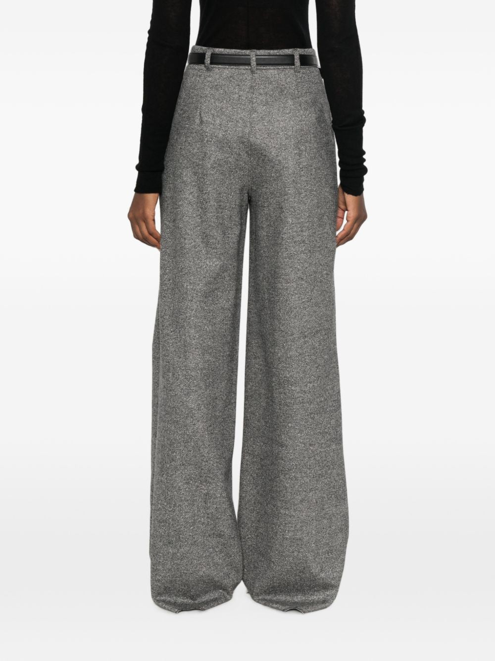 Pantalone lungo in lana vergine Bianco nero 2626136042600 001 MAX MARA STUDIO 