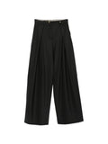Pantalone con pieghe in misto lana vergine nero