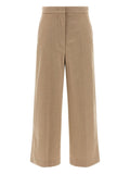 Pantalone lungo in lana vergine Cuoio