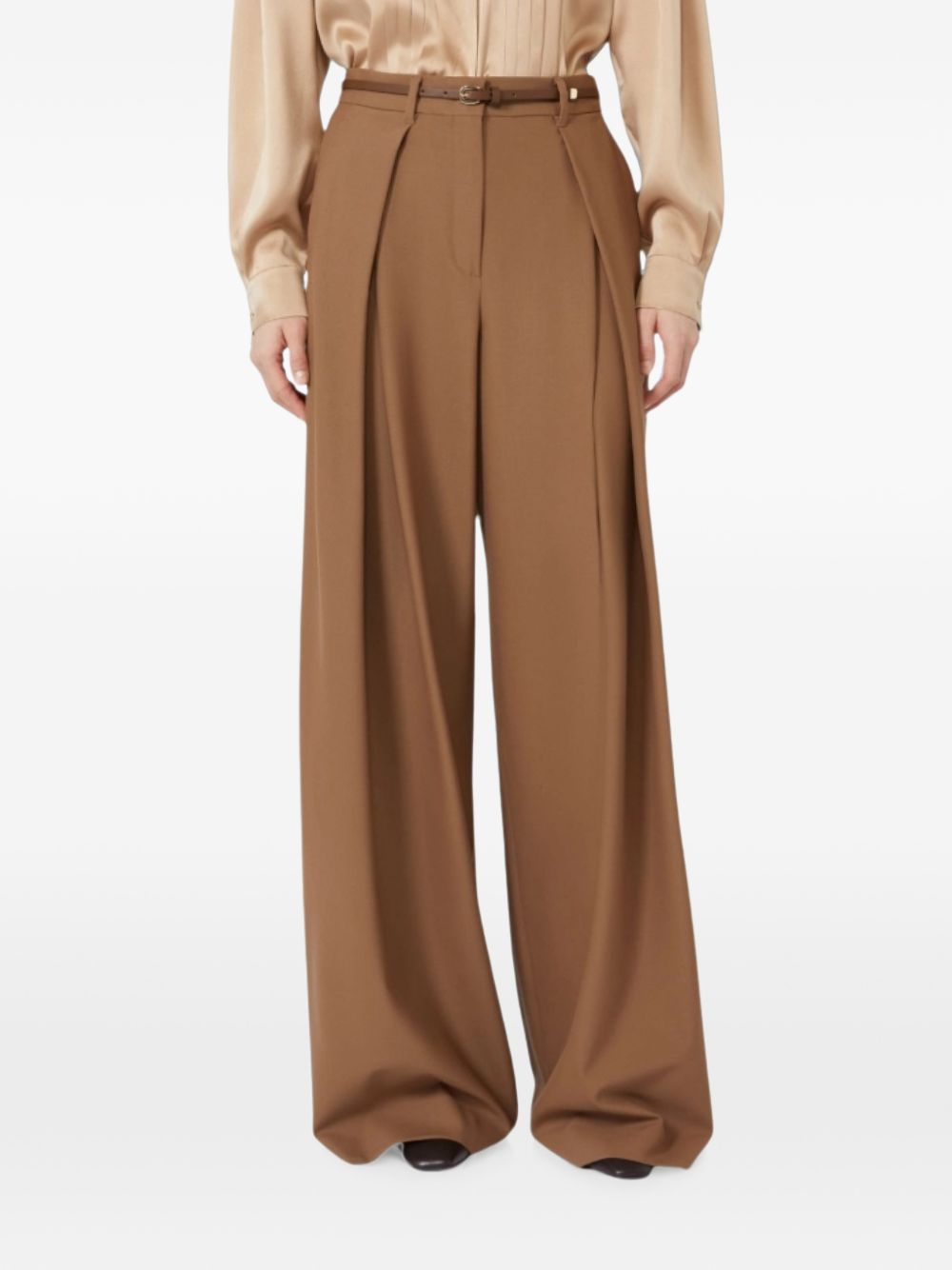 Pantalone lungo in lana vergine Cuoio 2626136052600 020 MAX MARA STUDIO 