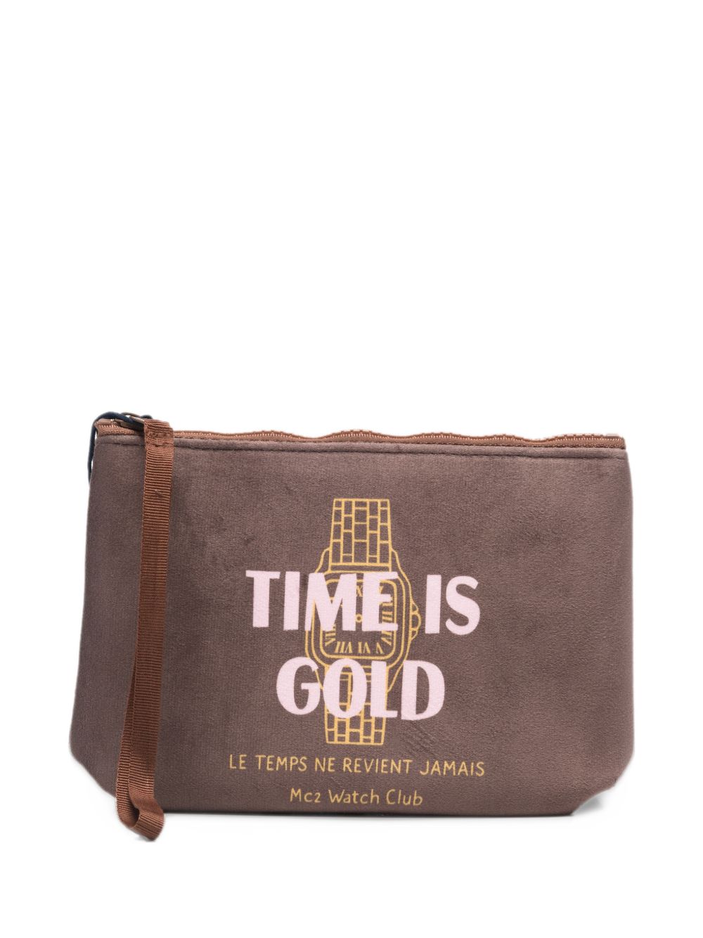 Pochette con grafica orologio marrone ALI0002 03906M MC2 SAINT BARTH 