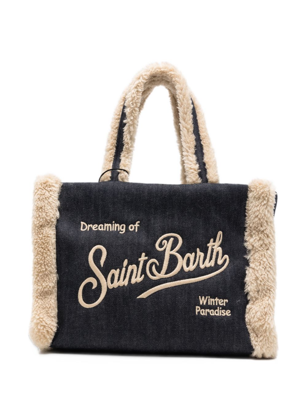 Borsa con bordi a pelo color denim COL0031 00144M MC2 SAINT BARTH 