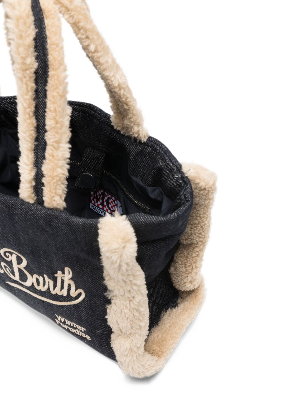 Borsa con bordi a pelo color denim COL0031 00144M MC2 SAINT BARTH 