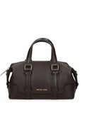 Borsa con fibbie in pelle marrone