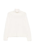 Maglione a collo alto in lana ecru