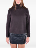 Maglione a coste in lana marrone