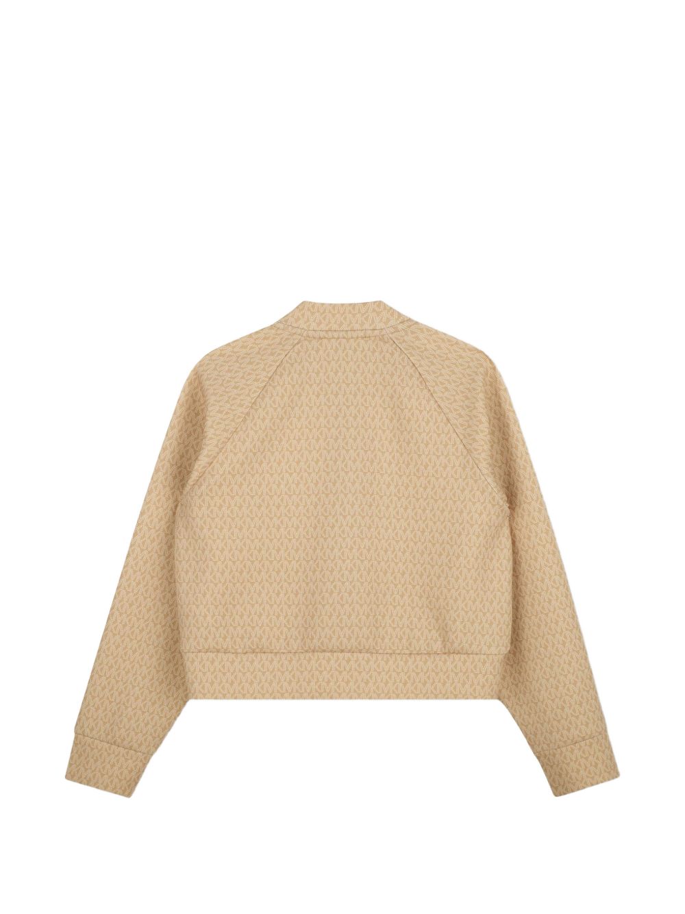 Double jersey cardigan con "mk signature" all-over stampa. Branded zipped chiusura sul davanti e "mk charm" illustrazione in gold effetto metallizzato stampa. R30712 301 MICHAEL KORS KIDS 