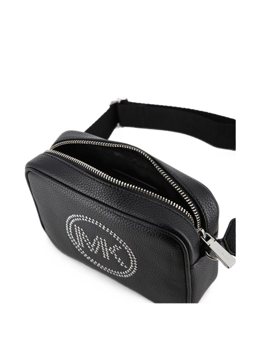 Handbag in grained simili con its removable cuore purse. Branded mk in metal borchie. Regolabile spalla strap con silver buckles. Branded chiusura con zip. Dimensions : 17.5x12x5cms. R30811 09B MICHAEL KORS KIDS 