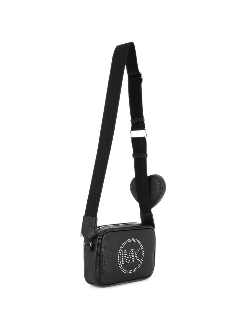 Handbag in grained simili con its removable cuore purse. Branded mk in metal borchie. Regolabile spalla strap con silver buckles. Branded chiusura con zip. Dimensions : 17.5x12x5cms. R30811 09B MICHAEL KORS KIDS 