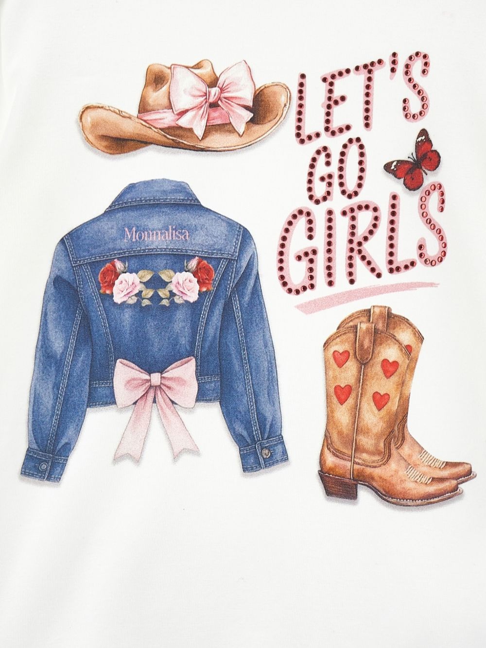 Reg tee cowgirl kit jerse Panna 11H6138201 0001 MONNALISA KIDS 