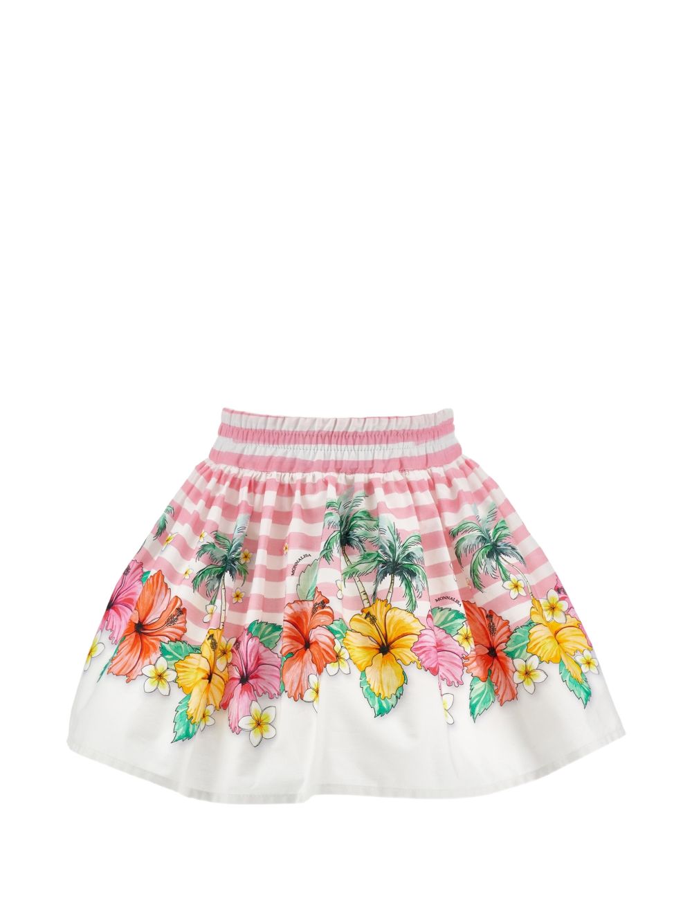 Gonna popeline st.hibiscu Bianco+Fuxia 11H7208655 9993 MONNALISA KIDS 