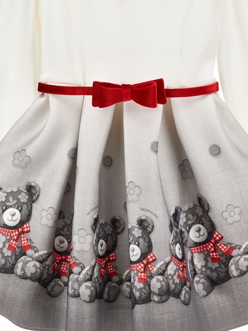 Abito teddy fiore neopren Grigio Medio 11H9098669 0031 MONNALISA KIDS 