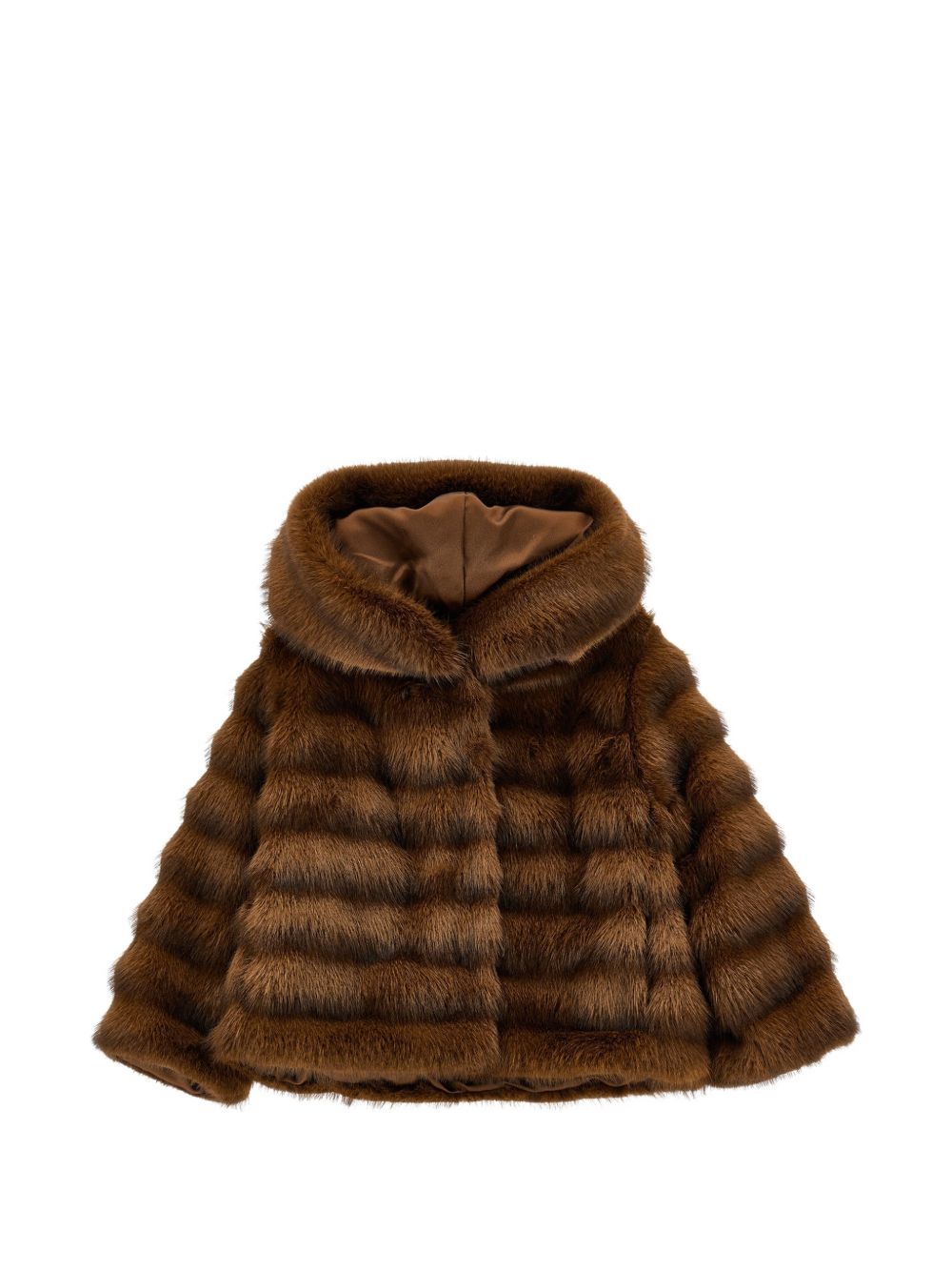 Pelliccia hoodie peluche MarroneScuro 17H1018033 0006 MONNALISA KIDS 