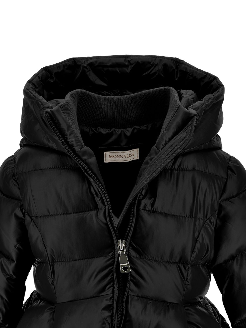 Piumino romantico shiny p Nero 17H1038022 0050 MONNALISA KIDS 