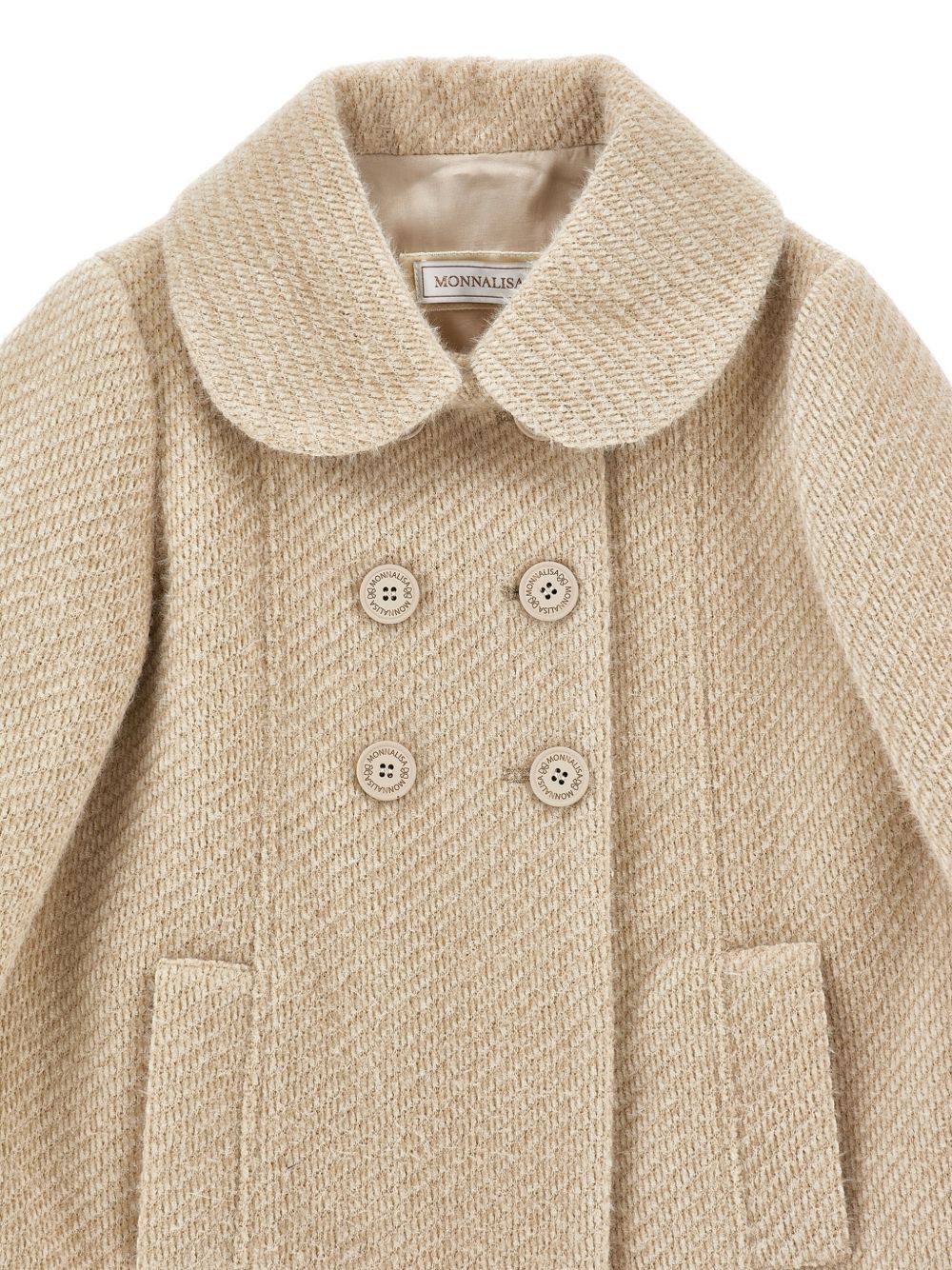 Cappotto sixty panno tene Ecru 17H1068360 0002 MONNALISA KIDS 