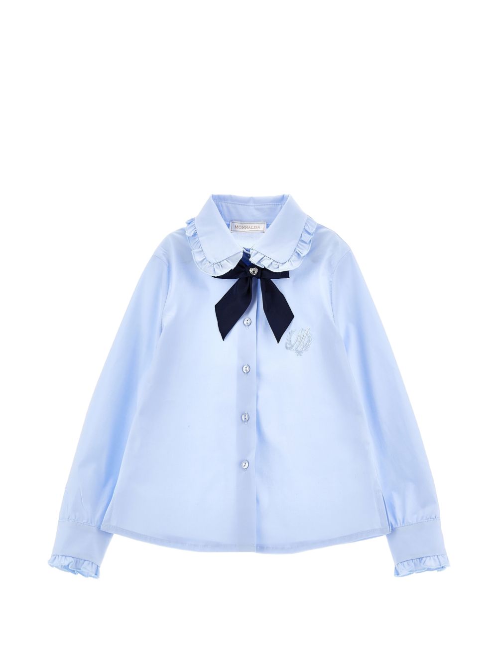 Camicia anais popeline st celeste+blu 18HANA8153 5856 MONNALISA KIDS 