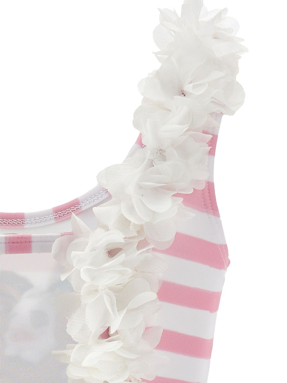 Intero a righe poliestere Bianco+Fuxia 19H0318090 9993 MONNALISA KIDS 