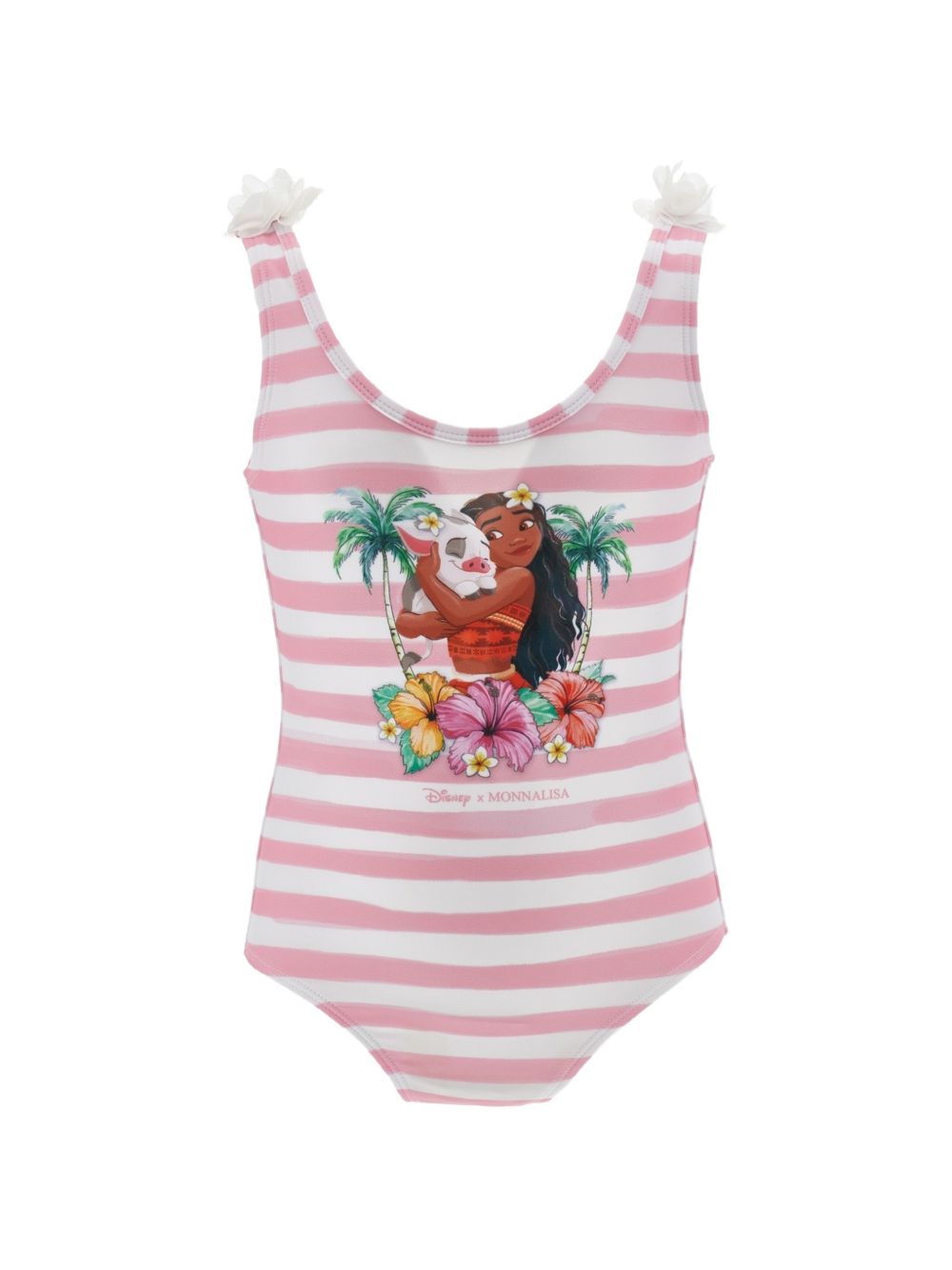 Intero a righe poliestere Bianco+Fuxia 19H0318090 9993 MONNALISA KIDS 