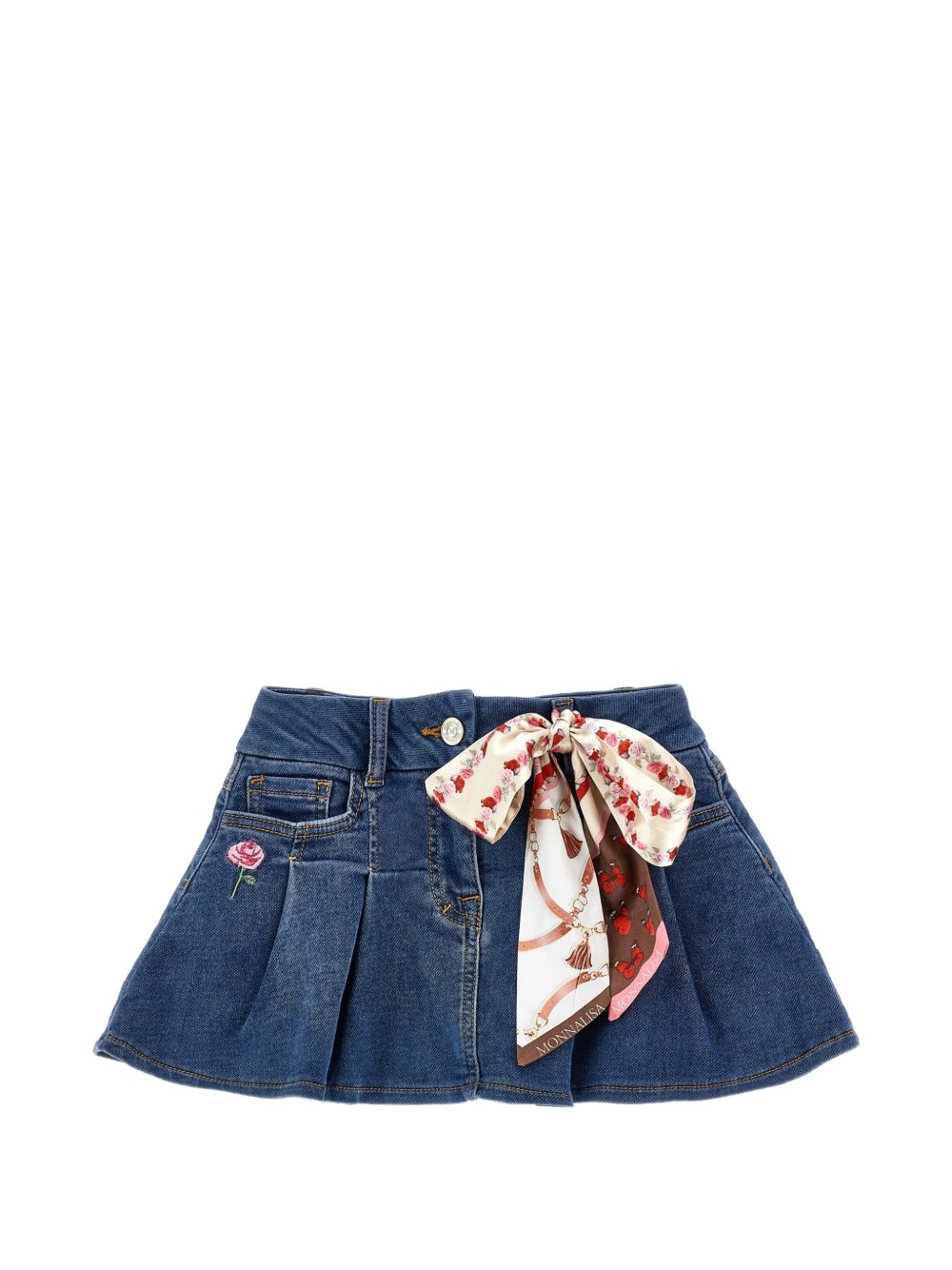 Mini gonna selleria denim Blu Stone Denim 19H7008042 0055 MONNALISA KIDS 