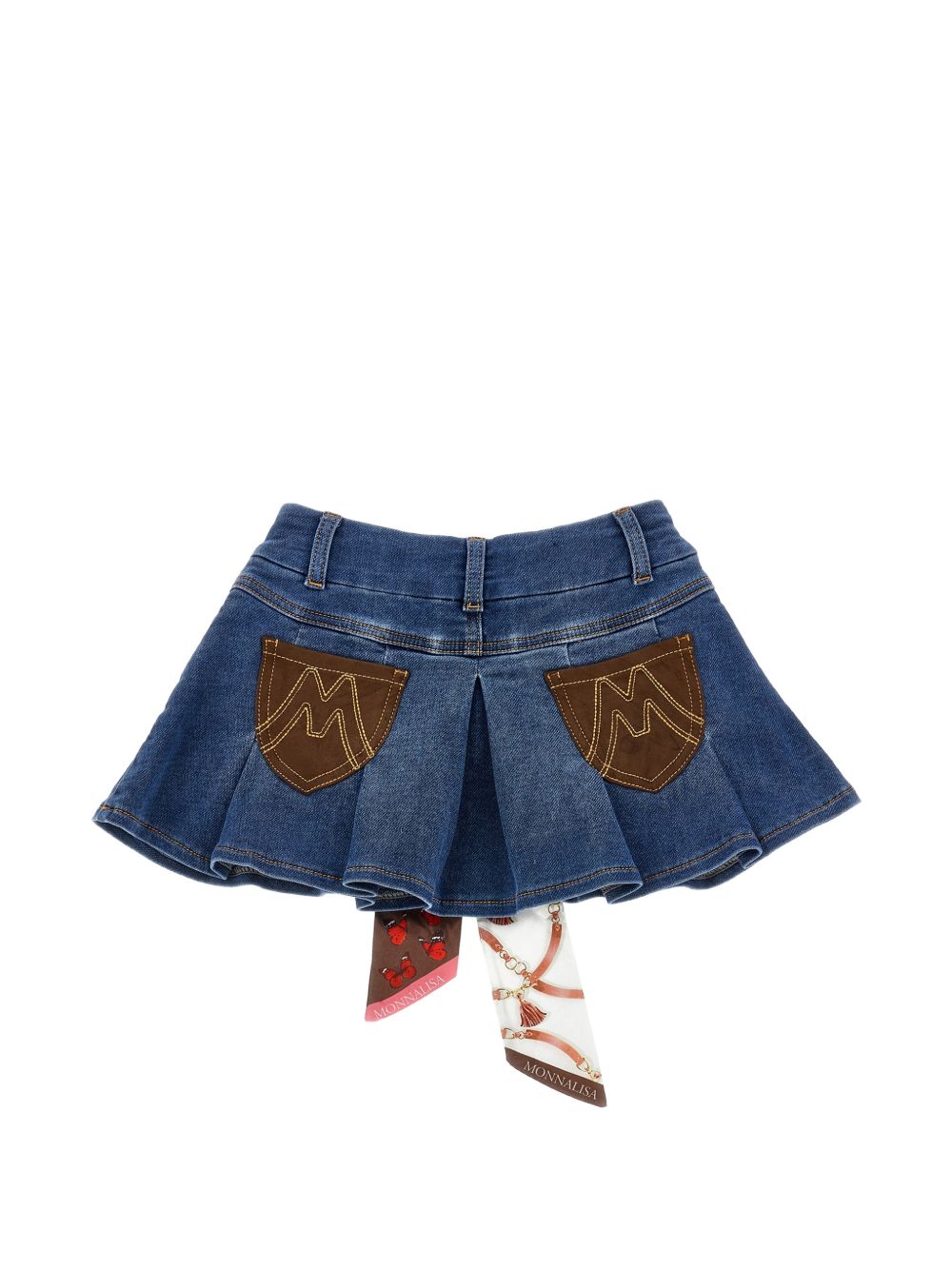 Mini gonna selleria denim Blu Stone Denim 19H7008042 0055 MONNALISA KIDS 