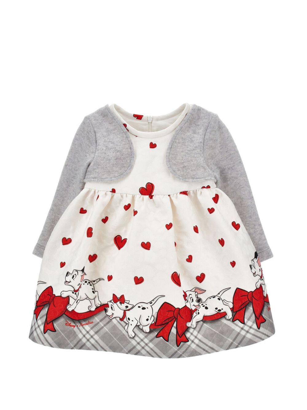 Abito balza cagnolini mat Panna+Rubino 31H9118665 0143 MONNALISA KIDS 