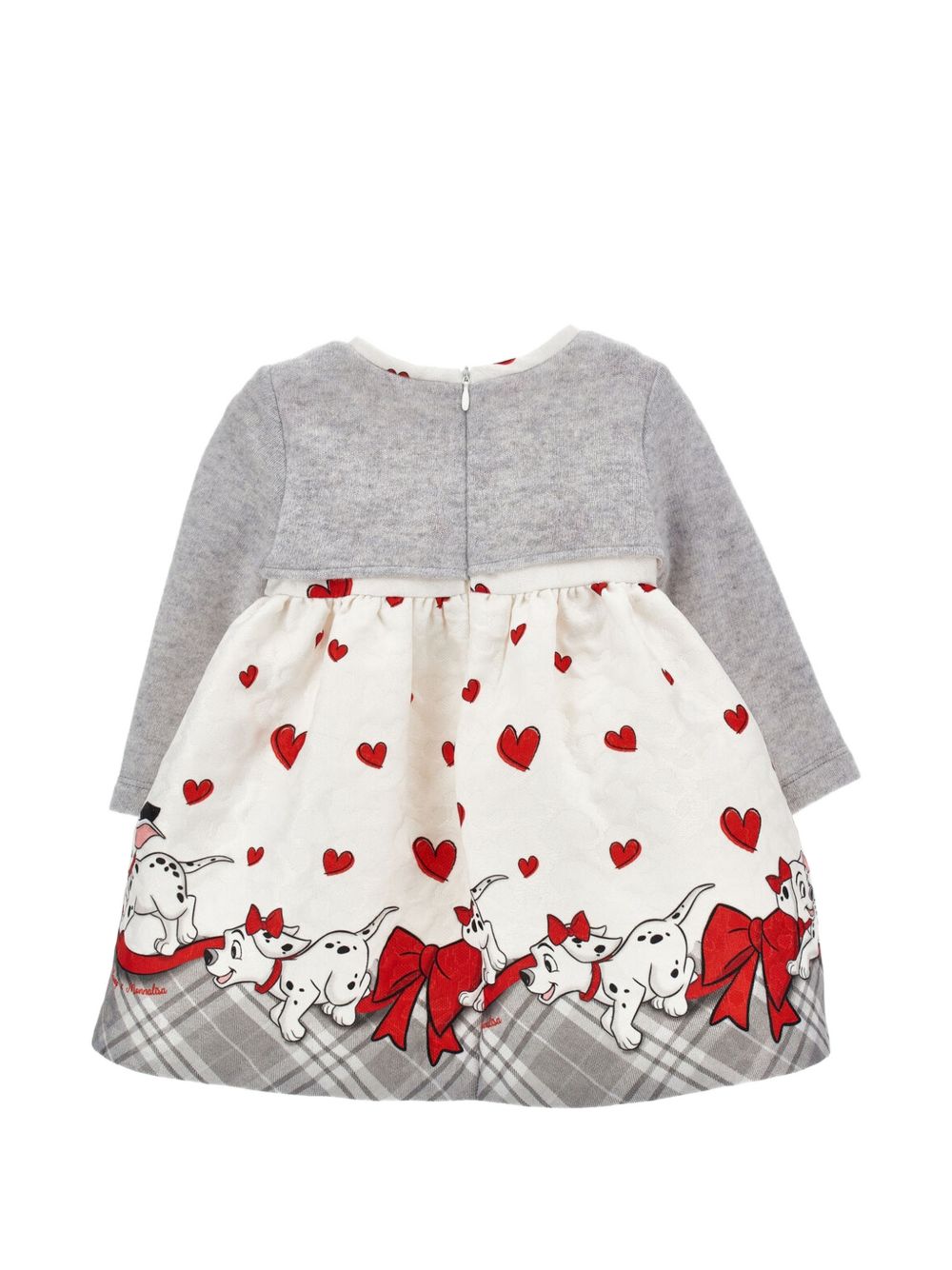 Abito balza cagnolini mat Panna+Rubino 31H9118665 0143 MONNALISA KIDS 