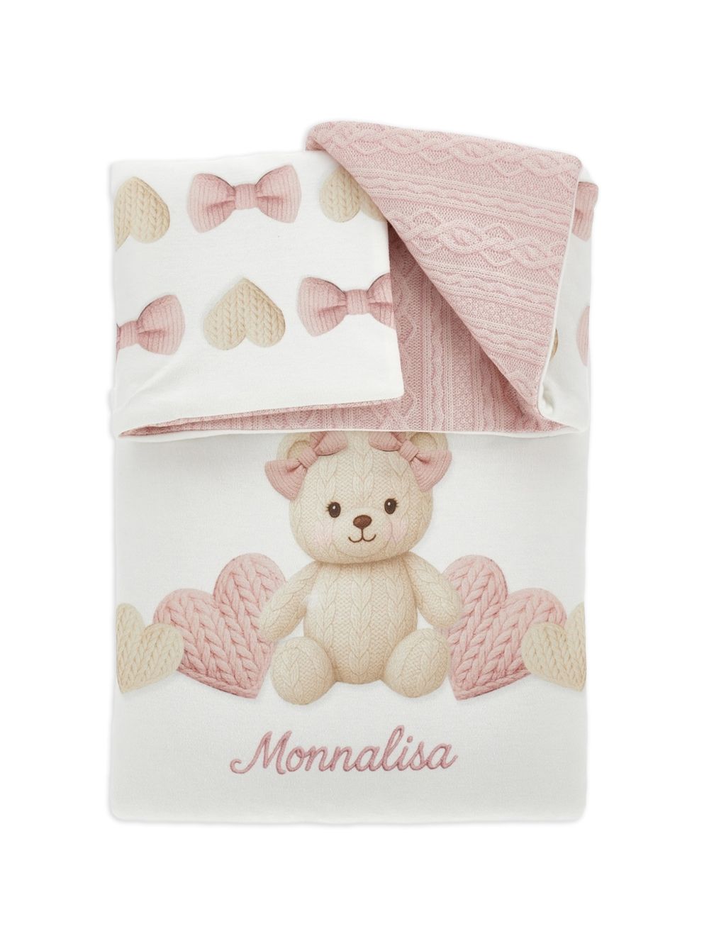 Copertina teddy interlock Panna+Rosa Antico 35H0028001 0191 MONNALISA KIDS 