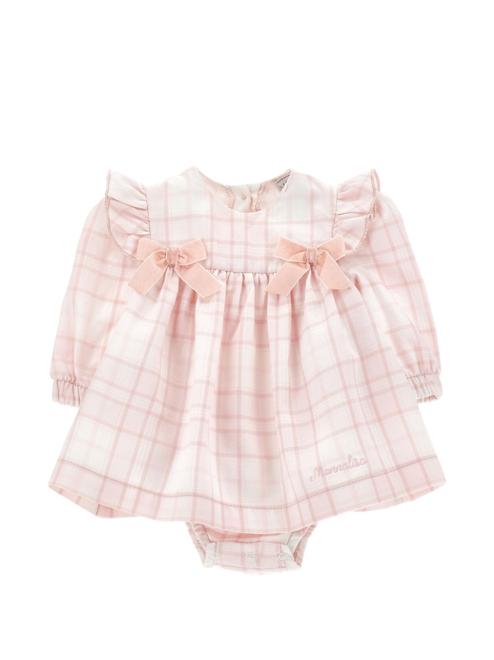 Abitino con body tartan Rosa Antico 35H2108018 0091 MONNALISA KIDS 