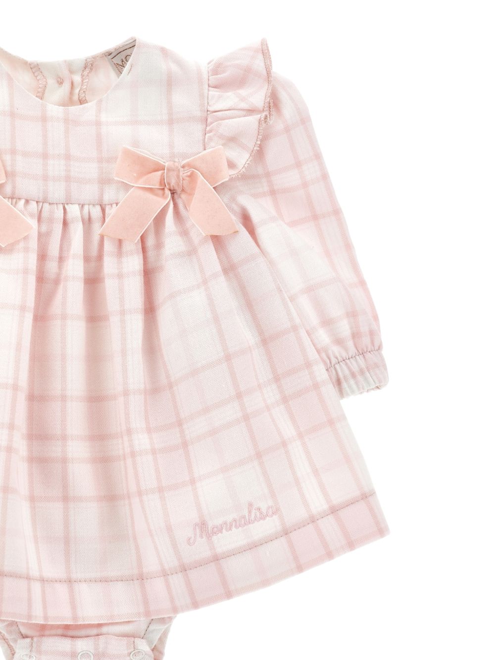 Abitino con body tartan Rosa Antico 35H2108018 0091 MONNALISA KIDS 